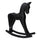 Cheval à bascule décoratif en bois noir cm 36x9xh39