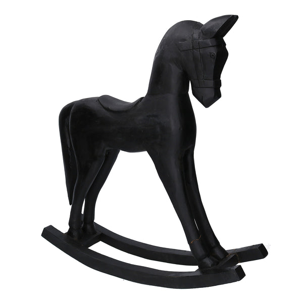 prezzo Cheval à bascule décoratif en bois noir cm 36x9xh39