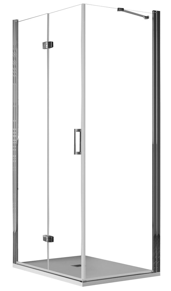 online Cabine de douche d'angle 1 porte pliante en cristal transparent 6 mm H195 Bonussi Noemi Différentes tailles