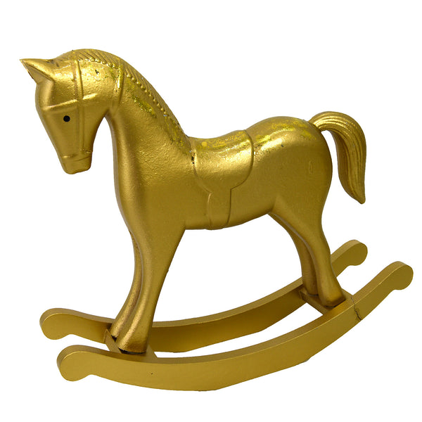 online Cheval à bascule décoratif en bois doré cm 37x8xh32