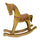 Cheval à bascule décoratif en bois rose et marron cm 38x8xh33,5