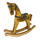 Cheval à bascule décoratif en bois marron sarcelle cm 38x8xh33,5