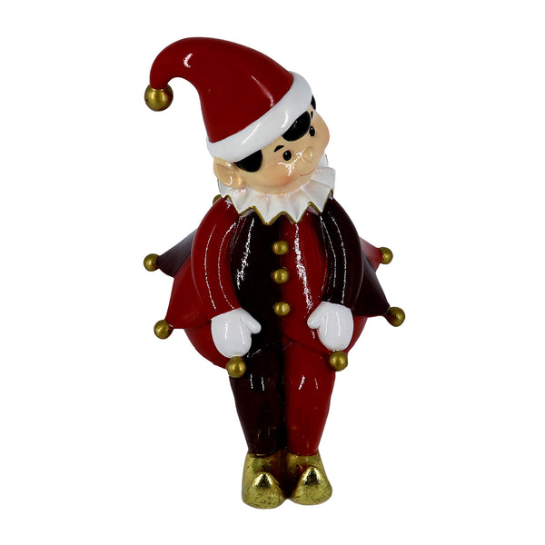 online Marionnette elfe en résine assise rouge 12,4x13,7xh21,5 cm