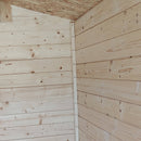 Casetta Box da Giardino per Attrezzi 146x132 cm con Porta Finestrata in Legno Naturale-8
