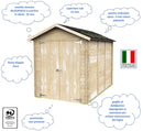 Casetta Box da Giardino per Attrezzi 178x273 cm con Porta Doppia Cieca in Legno Naturale-4