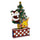 Calendrier de l'Avent en arbre de bois avec pendentifs cm 28x7,5xh57