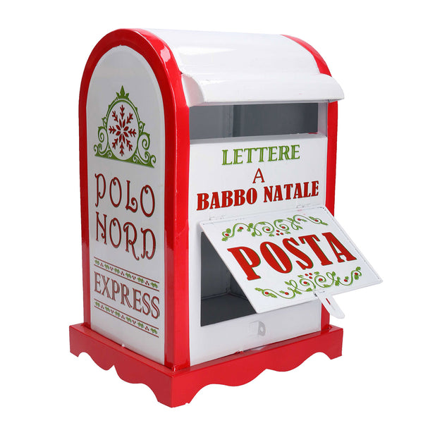 Boîte aux lettres de Noël Père Noël 20x22,5xh33 cm en métal blanc rouge acquista