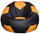 Pouf poire Ø100 cm en ballon de football Baselli noir et orange