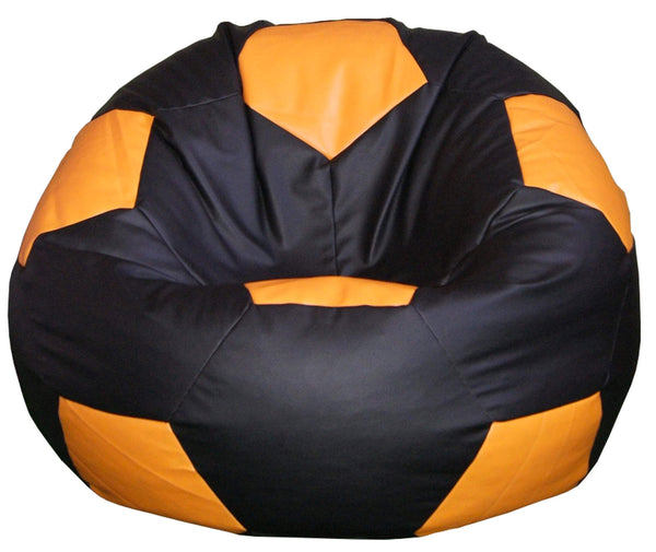 sconto Pouf poire Ø100 cm en ballon de football Baselli noir et orange
