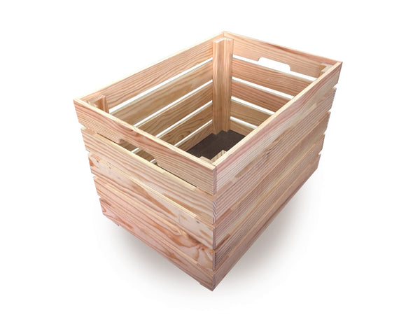 Boîte-conteneur panier 35x50x35 cm en bois de pin naturel prezzo