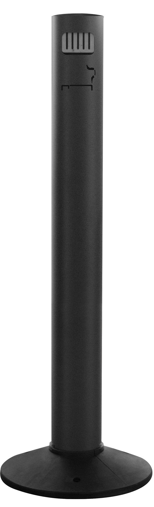 Posacenere a Colonna Ø 11,5/33,5x102 cm in Alluminio Verniciato con Contenitore Interno  Nero-1