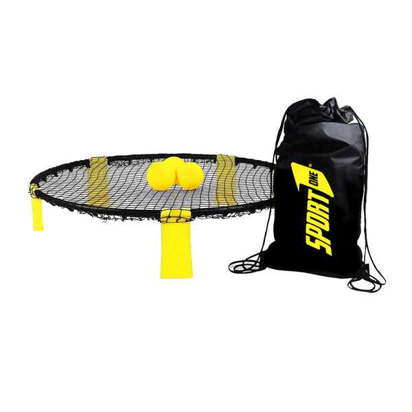 Ensemble de balles rebondissantes d'extérieur avec trampoline Ø90 cm noir/jaune sconto