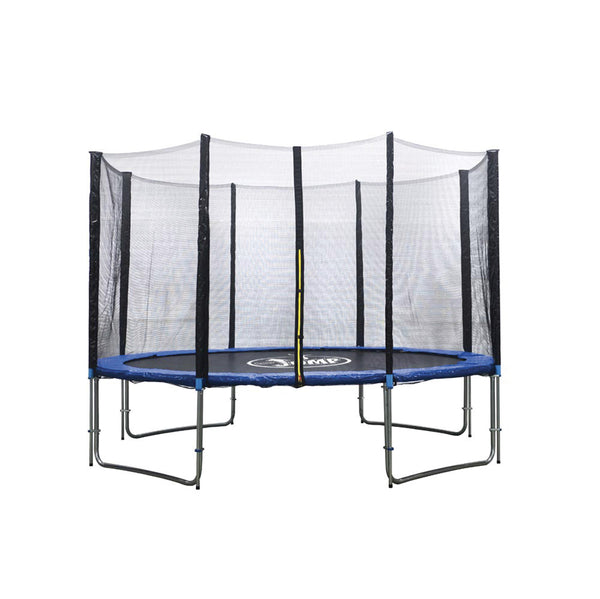 sconto Tapis élastique trampoline avec filet Ø 400 cm en acier galvanisé bleu