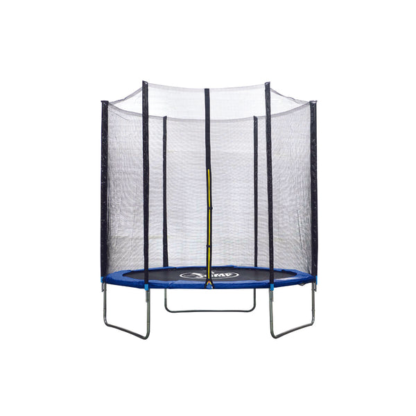 Tapis élastique trampoline Ø183x200 cm en acier avec filet de protection noir et bleu sconto