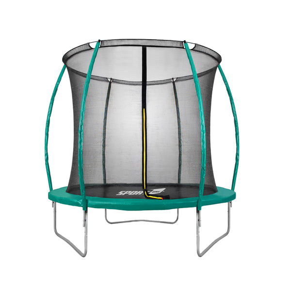 Tapis élastique trampoline Ø183x200 cm en acier avec filet de protection vert et noir acquista