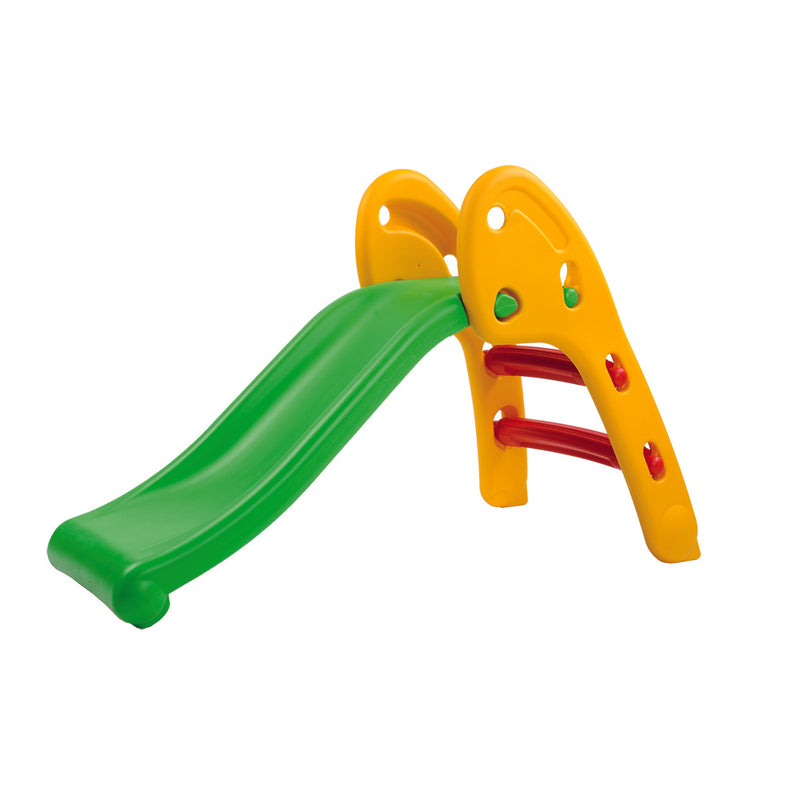 Scivolo per Bambini 110x54x70 cm Pieghevole in Plastica Verde e Arancione -1