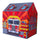Tente de jeu pour enfants 95x72x105 cm Structure tubulaire en plastique Pompiers Rouge