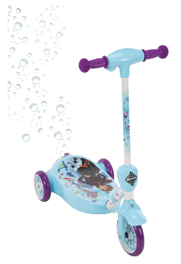 Trottinette électrique à 3 roues pour enfants avec lanceurs de bulles et licence Disney La Reine des Neiges sconto