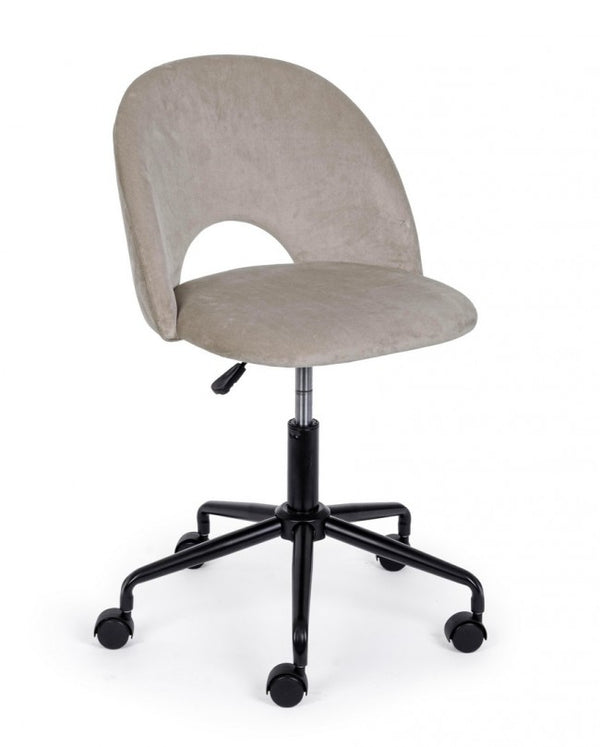 Chaise de bureau en polyester effet velours Linzey Tortora prezzo