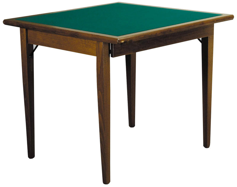 Tavolo da Gioco Quadrato Pieghevole 90x90 cm in Legno Panno Verde Del Fabbro Poker-1