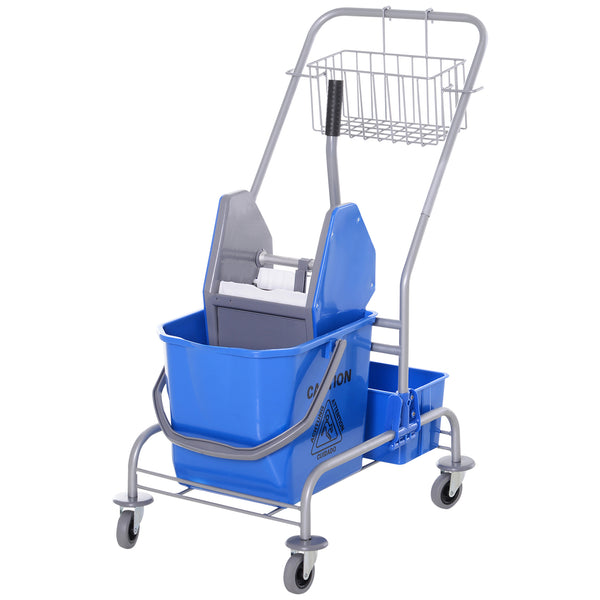 online Chariot de ménage professionnel avec seau 25L et essoreuse bleue