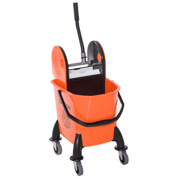 online Chariot de nettoyage professionnel avec essoreuse amovible et roues orange