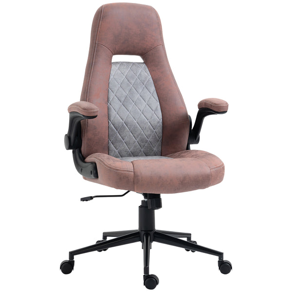 Chaise de bureau 67x70x114-124 cm en tissu microfibre rouge et gris clair sconto