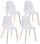 Lot de 4 Chaises 53x46x82 cm en Polypropylène Blanc