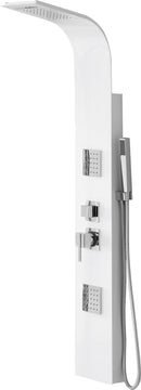 Colonna Doccia Idromassaggio in Alluminio Bianco Alaska-1