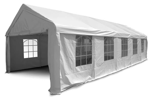 Tente de jardin en acier 5x10m Becker Carport Garage Blanc online