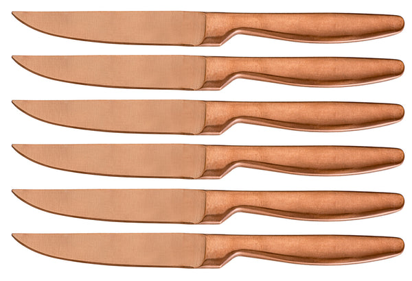 online Ensemble de 6 couteaux de table à lame lisse en acier inoxydable Jacob Copper