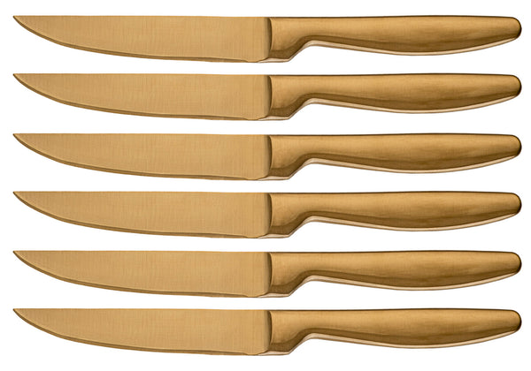 Ensemble de 6 couteaux de table à lame lisse en acier inoxydable Jacob Gold online
