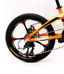 Bicicletta Pieghevole 20" in Alluminio Ruote in Lega Arancio Fluo-2