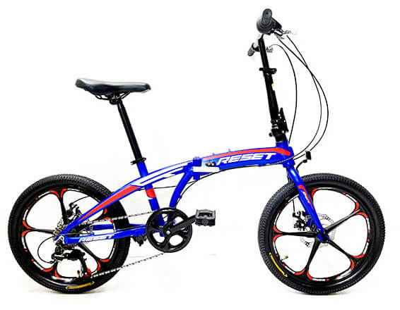 Vélo pliant 20" en aluminium avec roues en alliage bleu cobalt prezzo