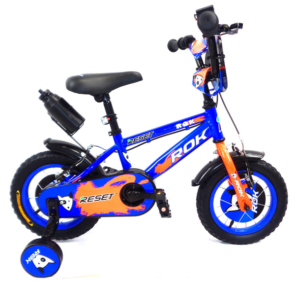 online Vélo enfant 14" 2 freins avec bouteille d'eau et bouclier avant bleu et orange