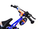 Bicicletta per Bambino 14" 2 Freni con Borraccia e Scudetto Frontale Blu e Arancione-3
