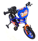 Bicicletta per Bambino 14" 2 Freni con Borraccia e Scudetto Frontale Blu e Arancione-4
