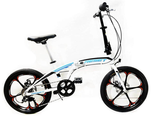 Vélo Pliant 20" avec Roues en Alliage d'Aluminium Blanc et Bleu prezzo