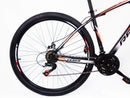 Bicicletta Mountain Bike MTB Ragazzo 29" 21V in Acciaio Nero e Rosso Fluo-3