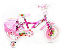 Bicicletta per Bambina 14" 2 Freni con Cestino e Borse Laterali Fuxia-1