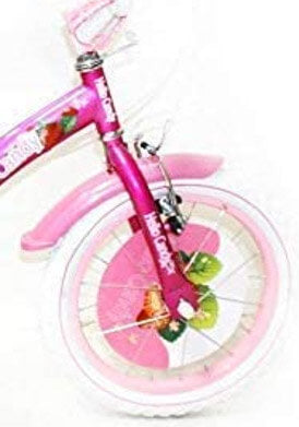 Bicicletta per Bambina 14" 2 Freni con Cestino e Borse Laterali Fuxia-2