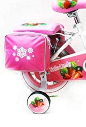 Bicicletta per Bambina 12" 2 Freni con Cestino e Borse Laterali Bianca-3