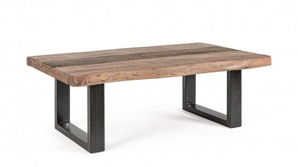 Table Basse 120x70x42 cm en Acier et Bois sconto