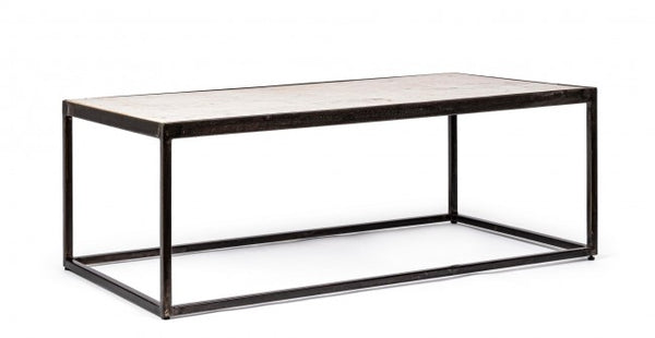 acquista Table Basse 110x60x40 cm en Acier avec Plateau en Marbre