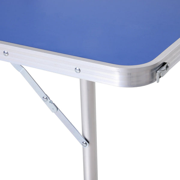 Table de camping pliante 160x80x70 cm avec filet de ping-pong bleu sconto