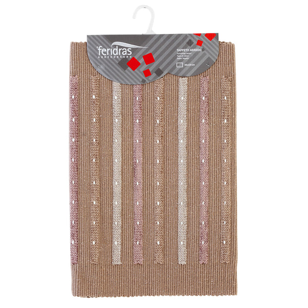 Tapis de bain en coton Feridras Duna beige avec antidérapant sconto