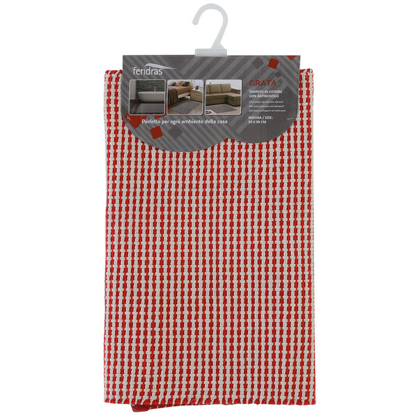 acquista Tapis de Bain en Coton Antidérapant Feridras Grata Rouge