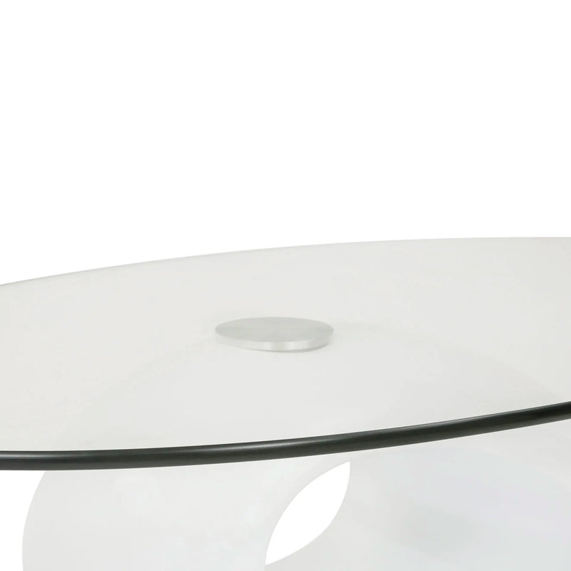 Tavolino da Salotto Ovale 115x42x65 cm Erma 2 Crumer Bianco-4