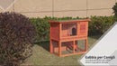 Cage pour Lapins Hutch Outdoor en Bois de Sapin 90x45x80 cm