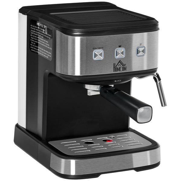 Machine à Café et Cappuccino 850W 15 Bar 35,5x21x29 cm Noir et Argent acquista